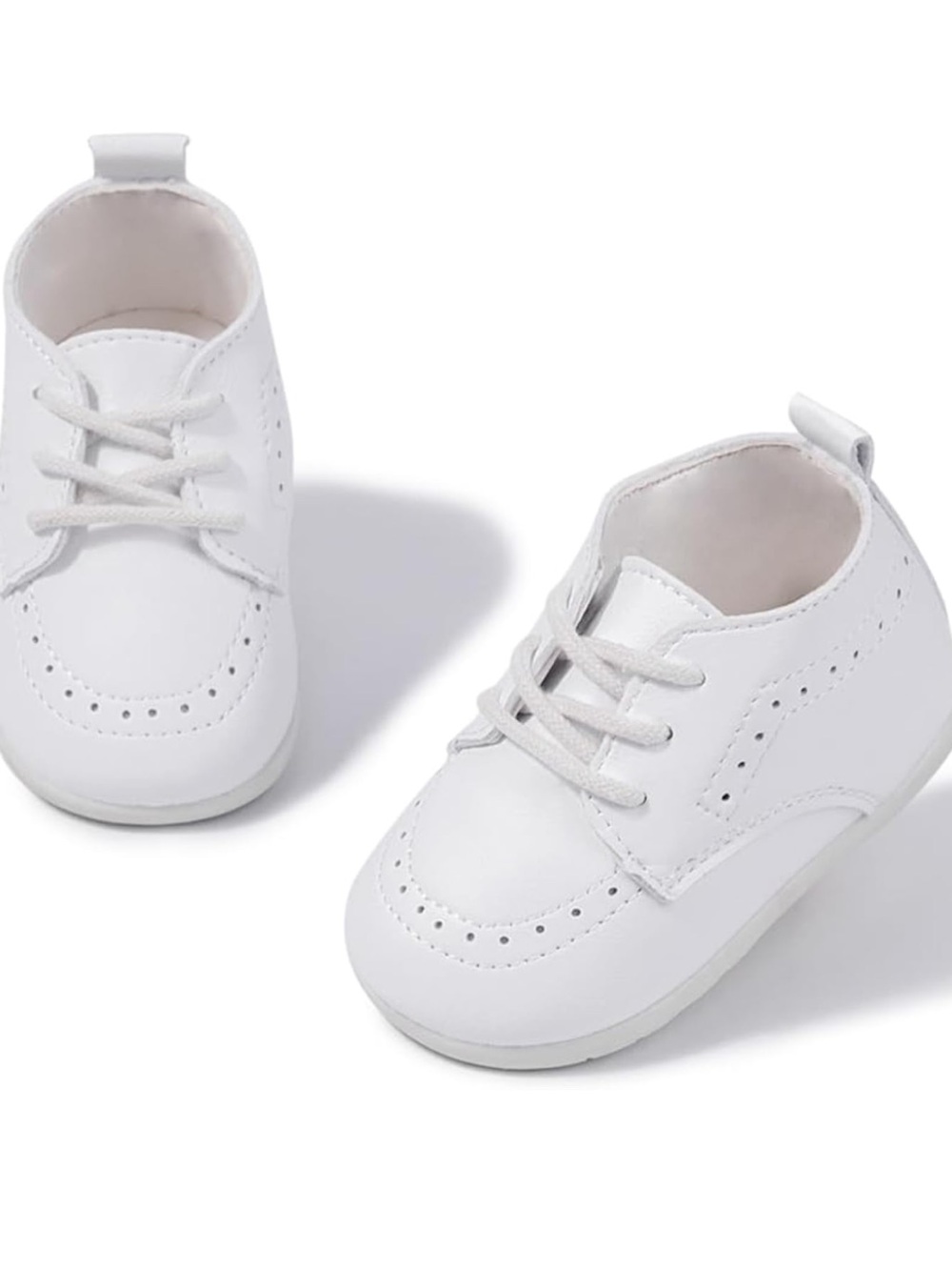 White Baby Lace-Up Shoes